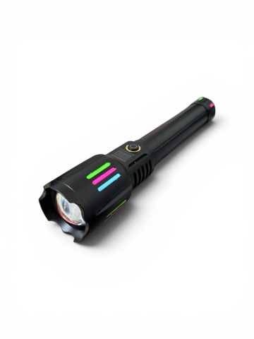 Lanternă de mână LED cu zoom, AVI®, acumulator 261350 12.000 mAh, USB-C, display digital baterie, funcție Power Bank, metalică, 25.5 cm, AVI-5418 [4]