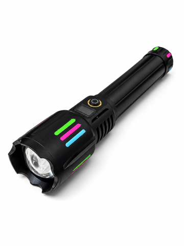 Lanternă de mână LED cu zoom, AVI®, acumulator 261350 12.000 mAh, USB-C, display digital baterie, funcție Power Bank, metalică, 25.5 cm, AVI-5418 [2]