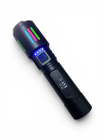 Lanternă de mână LED cu zoom, AVI®, acumulator 26650 12.000 mAh, USB-C, afișaj nivel baterie, metalică, 16.5 cm, AVI-5416 [3]