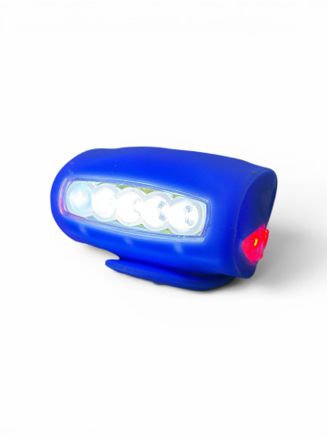 Lumini bicicleta - Licurici silicon bicicletă, AVI®, 6.5 cm, 5 LED-uri frontale albe, 2 LED-uri laterale roșii, prindere rapidă, AVI