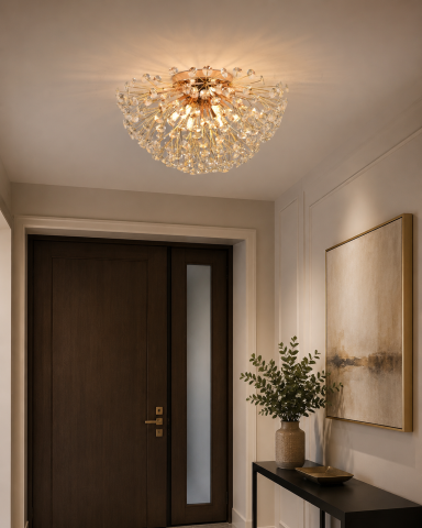 Lustră Crystal Dandelion Gold, AVI®, Ø40 cm, 6 × G9, cristale multifatetate, auriu, AVI-5555 [2]