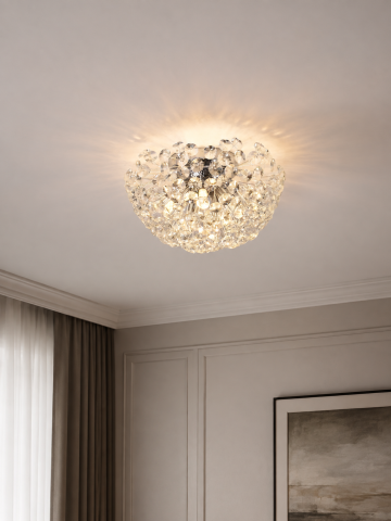Lustră Crystal Dandelion Silver, AVI®, Ø40 cm, 5 × G9, cristale multifatetate, argintiu, AVI-5554 [3]