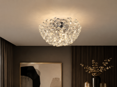 Lustră Crystal Dandelion Silver, AVI®, Ø40 cm, 5 × G9, cristale multifatetate, argintiu, AVI-5554 [2]