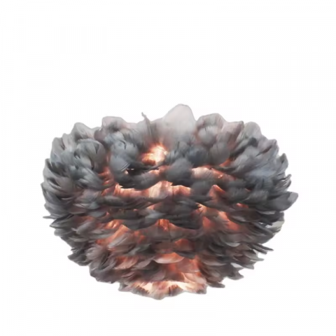 Lustre si pendule - Lustra cu pene gri, Ø 45cm stil nordic, 3 x E27, AVI-4396