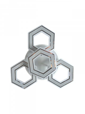 Lustra LED cu 4 corpuri hexagonale cu laturile 11.5 cm, suport cu iluminare, alb, AVI-4421 [3]
