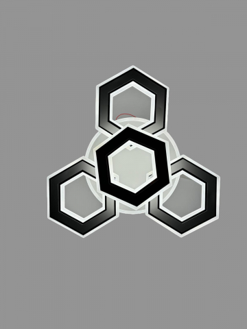 Lustra LED cu 4 corpuri hexagonale cu laturile 11.5 cm, suport cu iluminare, alb, AVI-4421 [2]