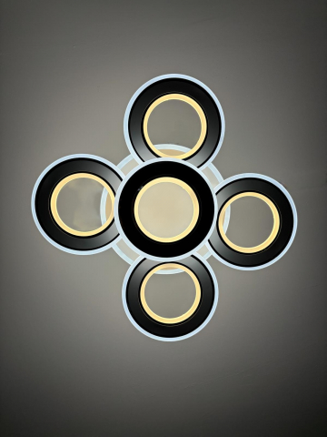 Lustra LED cu 5 inele Ø 20cm fiecare, alba, AVI-4422 [1]