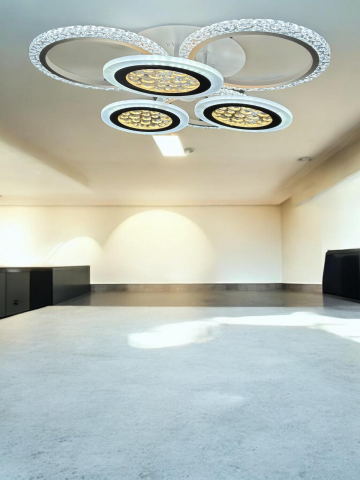 Lustre si pendule - Lustra LED cu 6 corpuri circulare, Ø total 55cm, Ø inele mari 25cm, Ø inele mici 20cm, alb, AVI-4419