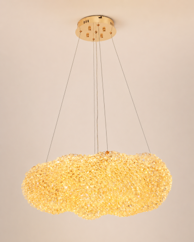 Lustră LED cu mini-cristale, AVI®, 60 x 40 cm, înălțime corp 20 cm, configurație (60-80W) x 2, telecomandă, 3 tipuri de lumină, efect luxury, AVI-5546 [4]