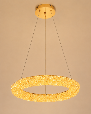 Lustră LED cu mini-cristale, AVI®, Ø60 cm, configurație (40-60W) x 2, telecomandă, 3 tipuri de lumină, efect luxury, AVI-5543 [2]