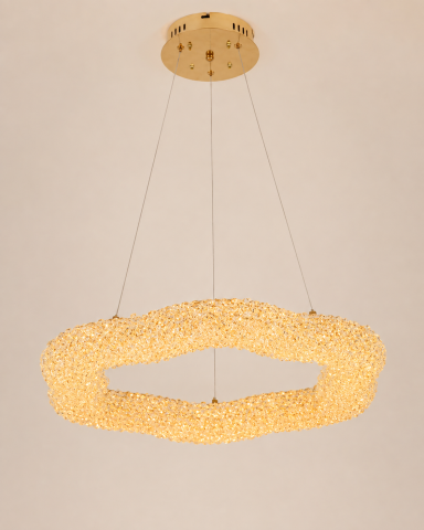 Lustră LED cu mini-cristale, AVI®, Ø60 cm, configurație (40-60W) x 2, telecomandă, 3 tipuri de lumină, efect luxury, AVI-5566 [4]