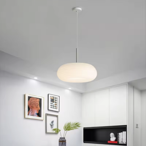 Lustra LED montare suspendata sau fixa, Ø 50cm, H 17cm, alb, model arena, AVI-4406 [2]