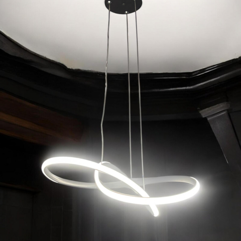 Lustre si pendule - Lustra LED Ø40cm, model buclat, lumina rece, calda si neutra, AVI-4692