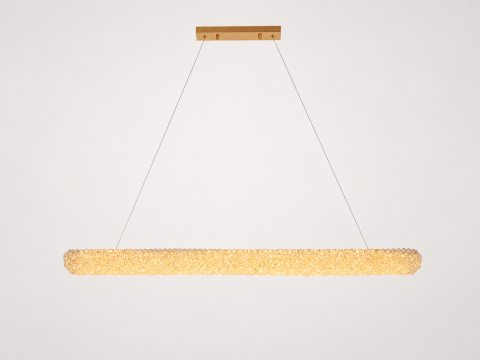 Lustră LED Smart cu mini-cristale, AVI®, 80 x 10 cm, configurație (24-40W) x 2, telecomandă, 3 tipuri de lumină, efect luxury, AVI-5545 [3]