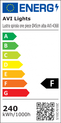 Lustra LED spirala one piece suspendata, design modern, Ø45cm, alb, AVI-4368 [3]