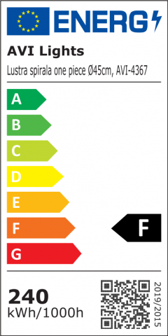 Lustra LED spirala one piece suspendata, design modern, Ø45cm, negru, AVI-4367 [4]