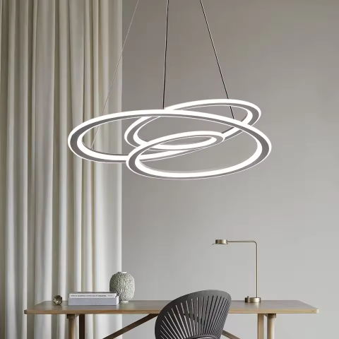 Lustra LED spirala one piece suspendata, design modern, Ø45cm, negru, AVI-4367 [1]