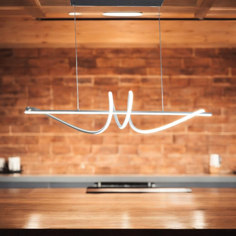 Lustre si pendule - Lustra LED suspendata 100cm, dining, schelet negru, lumina rece, calda si neutra, AVI-4679
