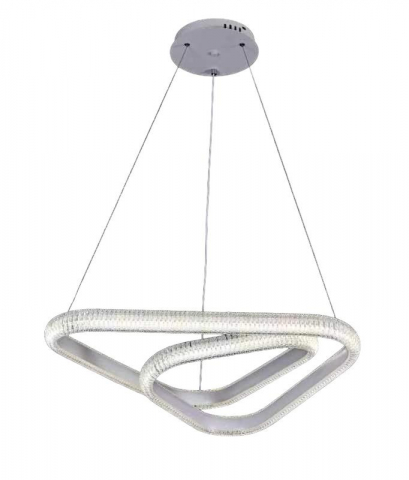 Lustre si pendule - Lustra led suspendata, spirala one piece triunghi latura 55cm, negru, AVI-4369