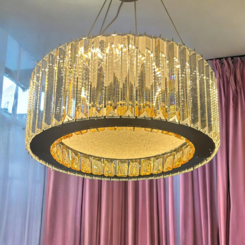 Lustre si pendule - Lustra LED tip candelabru Ø40cm, H corp 15cm, latime corp 5.5cm, suspendat, lumina rece, calda si neutra, AVI-4695