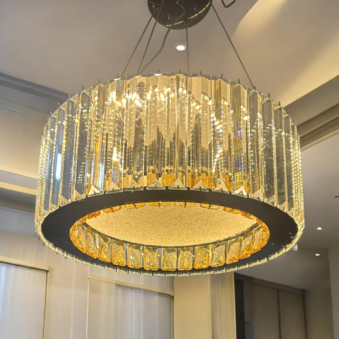Lustra LED tip candelabru Ø40cm, H corp 15cm, latime corp 5.5cm, suspendat, lumina rece, calda si neutra, AVI-4695 [2]