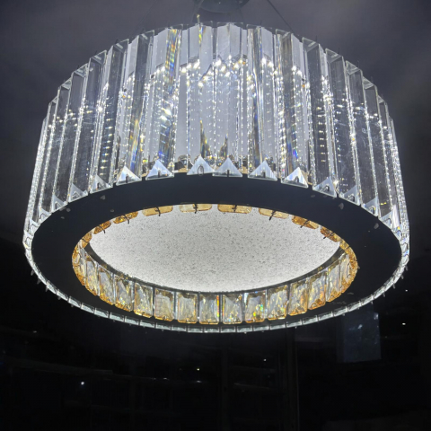 Lustra LED tip candelabru Ø40cm, H corp 15cm, latime corp 5.5cm, suspendat, lumina rece, calda si neutra, AVI-4695 [3]