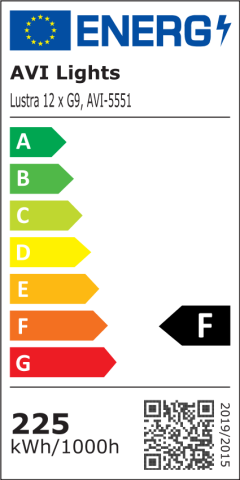 Lustră suspendată Crystal Dandelion Gold, AVI®, design liniar, 90 cm, Ø30 cm, 12 × G9, cristale multifatetate, AVI-5551 [5]