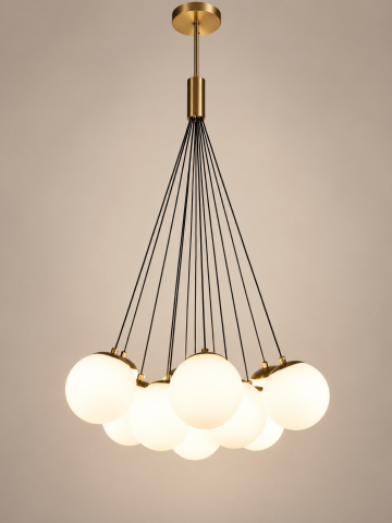 Lustra tip pendul, AVI®, 13 globuri Ø13 cm, 13 x E27, reglabila pe inaltime, auriu, AVI-5582 [3]