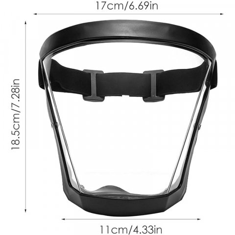Echipamente protectie - Masca de protectie anti-aburire super-protectiva, Anti-aburire, Reutilizabile, Negru/Transparent