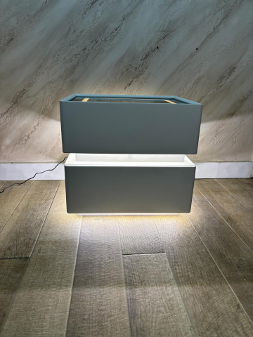 Noptieră smart cu încărcare wireless, LED cu senzor de mișcare și sticlă securizată, 50 x 41 x 47 cm, AVI-5224 [2]