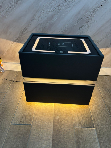 Noptieră smart cu încărcare wireless, LED cu senzor de mișcare și sticlă securizată, 50 x 41 x 47 cm, AVI-5224 [6]