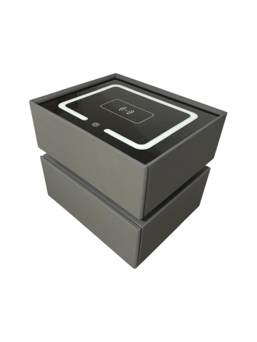 Noptieră smart cu încărcare wireless, LED cu senzor de mișcare și sticlă securizată, 50 x 41 x 47 cm, AVI-5224 [4]