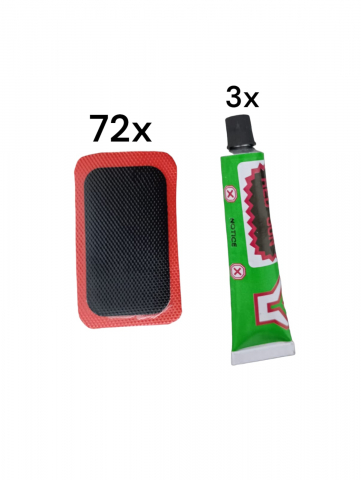 Vulcanizare, petice si leviere bicicleta - Pachet 3 seturi x 24 buc petice 30 x 48mm si 3 x adeziv vulcanizare RS2401, AVI-35