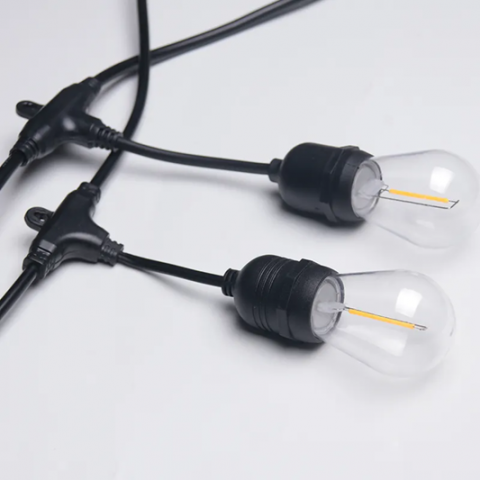 Pachet ghirlanda luminoasa 20m cu 20 becuri E14 si priza inteligenta 4486, control din aplicatie si monitorizare consum, Tuya app, interconectabila, negru, AVI-4816 [5]