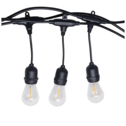 Pachet ghirlanda luminoasa 20m cu 20 becuri E14 si priza inteligenta 4486, control din aplicatie si monitorizare consum, Tuya app, interconectabila, negru, AVI-4816 [6]