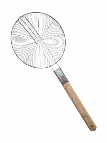 Paletă de inox AVI® cu mâner din lemn, strecurătoare termorezistentă pentru gătit la ceaun, 57 cm, diametru 24cm, AVI-5157 [2]