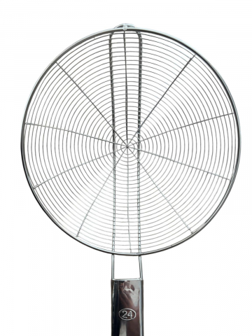 Paletă de inox AVI® cu mâner din lemn, strecurătoare termorezistentă pentru gătit la ceaun, 57 cm, diametru 24cm, AVI-5157 [1]