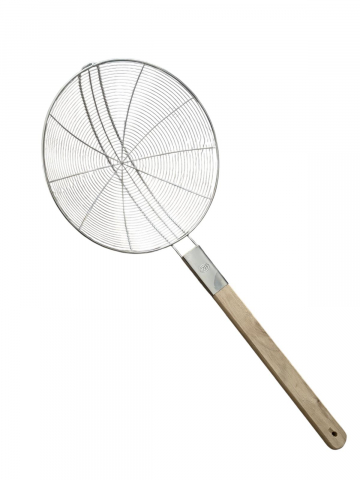 Paletă de inox AVI® cu mâner din lemn, strecurătoare termorezistentă pentru gătit la ceaun, 66 cm, diametru 28cm, 350 g, AVI-5156 [3]