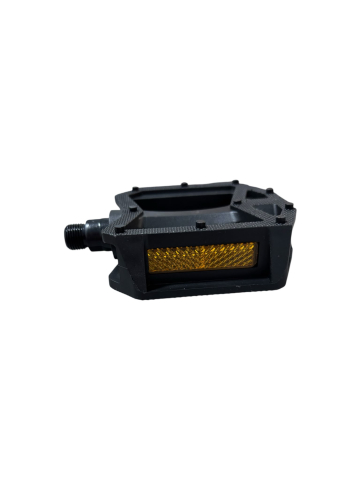 Pedale pentru bicicletă, AVI®, 95 x 90 mm, filet standard 9/16" (14 mm), plastic, plăcuțe reflectorizante față-spate, negru, AVI-5443 [2]