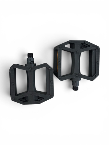 Pedale pentru bicicletă, AVI®, 95 x 90 mm, filet standard 9/16" (14 mm), plastic, plăcuțe reflectorizante față-spate, negru, AVI-5443 [1]