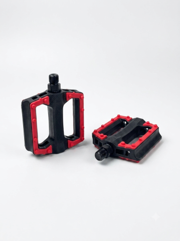 Pedale bicicleta - Pedale pentru bicicletă din plastic, 10 x 9.5 cm, AVI®, rosu, AVI-5440