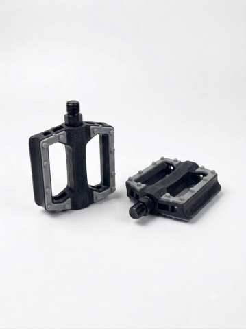 Pedale bicicleta - Pedale pentru bicicletă din plastic, 10 x 9.5 cm, AVI®, gri, AVI-5440