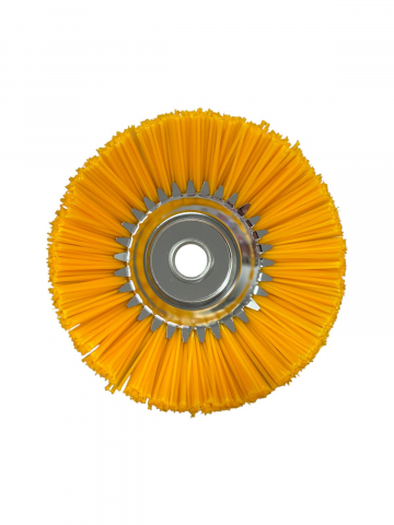 Gradina - Gradinarit - Perie circulară Ø195 mm - 8" pentru motocoasă, curățare pavele, rosturi, alei – 590 g, peri din nylon, AVI-4011