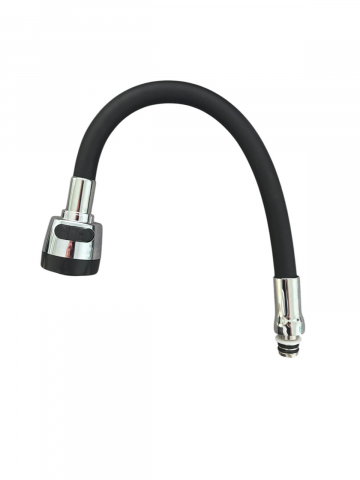 Sanitare - Pipa flexibila bucatarie, perlator cu doua functii, lungime 48cm, negru, AVI-3342N