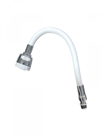 Sanitare - Pipa flexibila bucatarie, perlator cu doua functii, lungime 48cm, alb, AVI-3342C