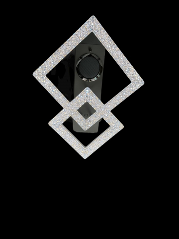 Plafoniera cu doua corpuri patrate, mare cu latura 25cm, mic cu latura 18cm, boxa 10w incorporata in suport, AVI-4425 [5]