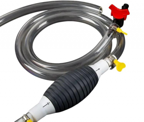 Pompa manuala pentru transfer lichide, cu robinet, furtun 1.5m si doua coliere prindere, AVI-4664 [2]