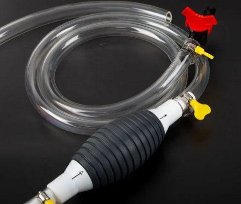 Pompa manuala pentru transfer lichide, cu robinet, furtun 1.5m si doua coliere prindere, AVI-4664 [3]