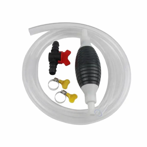 Echipamente pentru atelier - Pompa manuala pentru transfer lichide, cu robinet, furtun 1.5m si doua coliere prindere, AVI-4664