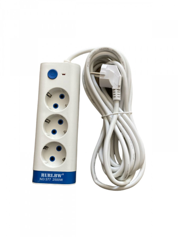Iluminat & Electrice - Prelungitor electric cu 3 prize, cablu 5 metri, cu intrerupator, AVI-3401